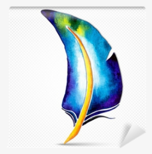 Vector Watercolor Feather Isolated Wall Mural • Pixers® - Watercolor Painting