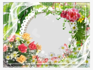 Flower Layout Transparent Frame Clipart Decorative - Transparent Floral Flower Border Frame Png