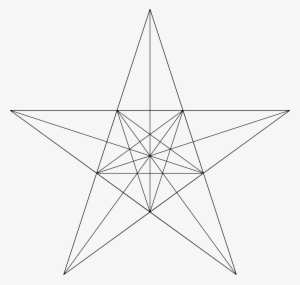 Geometric Star Wireframe Icons Png - Black And White Geometric Stars