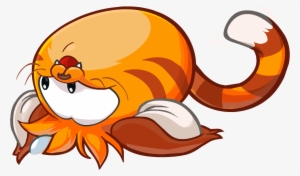 Cat Puffle Rolling Around - Club Penguin Puffle Gato