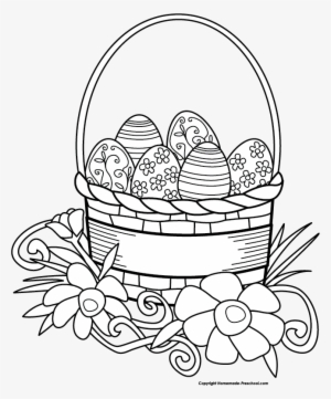 Free Easter Basket Clipart - Easter Black And White Clipart