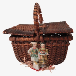 Wicker Picnic Basket With Christmas Decorations - Picnic Basket