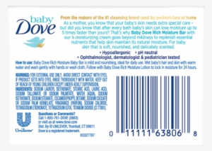 Dove Baby Bar Rich Moisture - Dove Baby Bar Ingredients