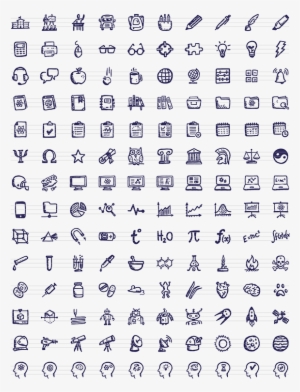 Brainy Icons Free 36 Free Hand-drawn Icons - Universal Symbol Of Education