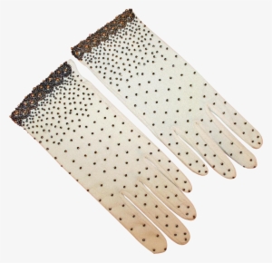 Beaded Cocktail Gloves Vintage C1955 Hong Kong From - Polka Dot