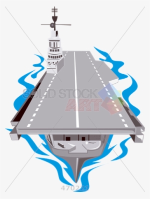 Stock Illustration Of Retro Cartoon Illustration Of - World War Two Aircraft Carrier Retro Greeting Card