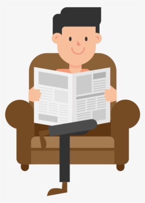 Open - Png Newspaper Reading Vector