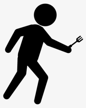 Criminal Walking Silhouette With An Arm In His Hand - Person Icon Fire