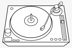 Clipart Black And White Library Collection Of Drawing - Drawing Of Dj Turntables