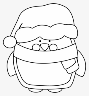Black And White Christmas Penguin Clip Art Black And - Black And White Penguin Clip Art