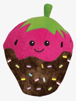 Dipped Strawberry Scented Embroidered Pillow - Pillow