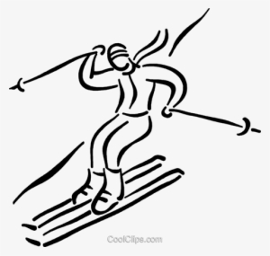 Skiing Clipart Transparent - Skifahren Clipart Schwarz Weiß