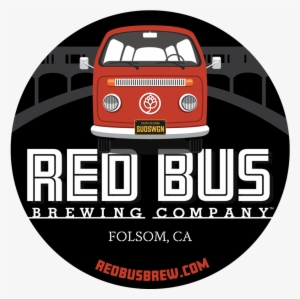 Red Bus 8" Round Metal Sign