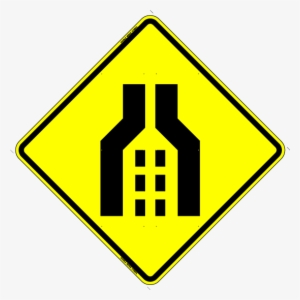 Double Merge Symbol P Double Merge Symbol Y - Right Lane Ends Sign