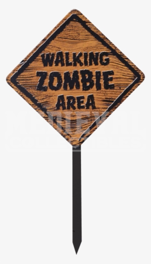 Zombie Warning Sign - Forum Novelties Zombie Warning Sign Prop 66657
