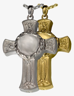 Celtic Cross Photo Locket - Silver Cremation Jewelry: Celtic Cross Photo Locket