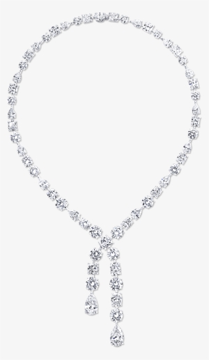 A Classic Graff Multi Shape Diamond Cross Over Necklace - Necklace