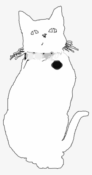 Cat Silhouette Whiskers Outline Clip Art - Clip Art