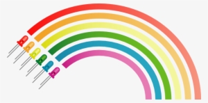 Free Vector Rainbow From Light Emitting Diodes Clip - Ce Culori Are Curcubeul