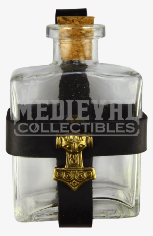 Glass Potion Bottle With Mjolnir Holder - Bottle