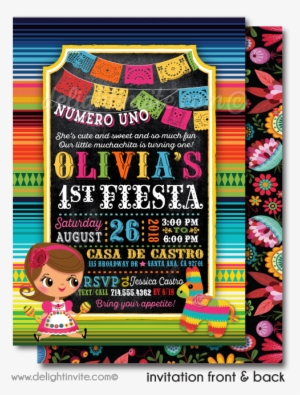 Papel Picado Girl Fiesta 1st Birthday Invitations - Birthday