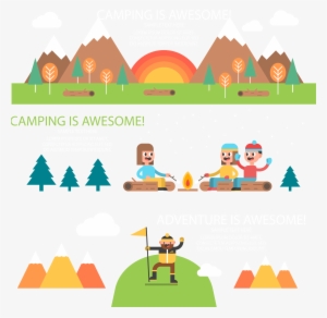 Creative Camping Banner Vector Material 1800*1800 Transprent - Actividades Al Aire Libre Png