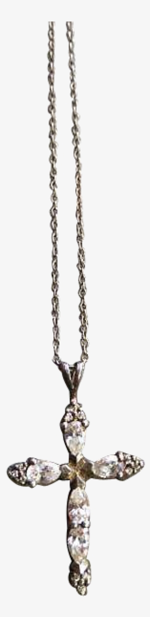 Vintage Necklace Sterling Silver Cross Pendant And - Cross Pendant