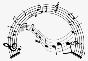 Silhouette, Musical, Note, Clef, Bass - Musical Notes Half Circle