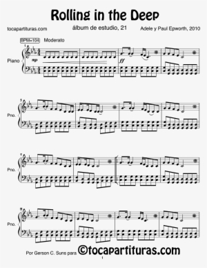 Rolling In The Deep Partitura Piano