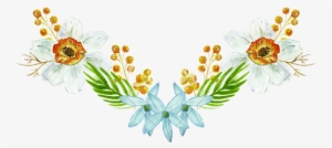 Clipart Free Chamomile Drawing Watercolor - Hand Drawn Floral Ornament Png