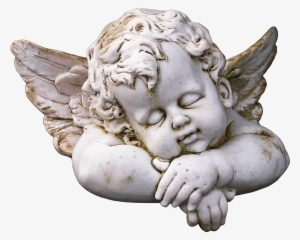 Cute Sleeping Angel Statue - Statue Png