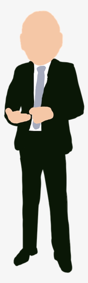 Business Person Silhouette - Man In Suit Clipart