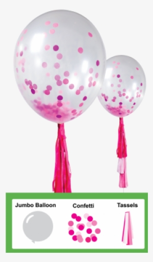 Tassel, Confetti & 3ft Clear Balloon Kit - Balloon