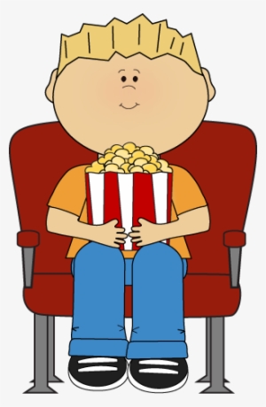 Boy Watching Movie Clipart - Movie Theater Clipart