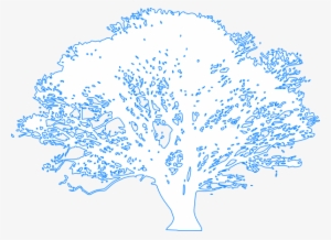 Original Png Clip Art File White Tree Blue Outline