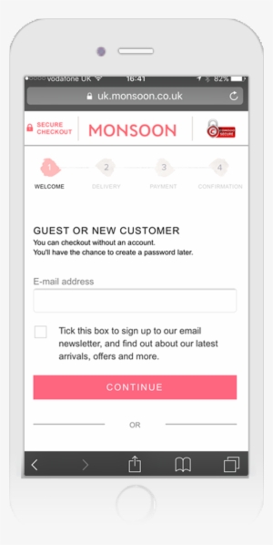 Monsoon Three Fade - Continue As Guest Mobile