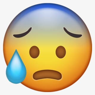 Download Cold Sweat Iphone Emoji Image - Sweat Emoji Transparent Background