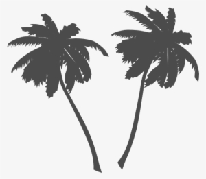 Palm Trees And Sun Black And White Png Vector - Palm Tree Clip Art