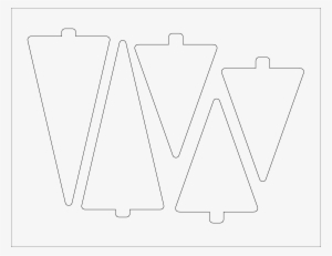 Christmas Tree Outline Template - Line Art