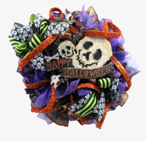 New Halloween Wreath Tutorial That Carrie And Rachel - Trendy Tree 2017 Happy Halloween Skull Wreath Kit