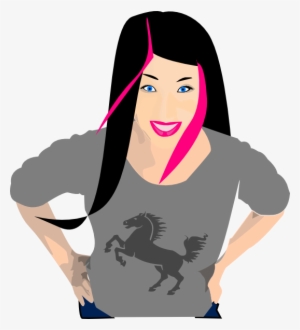 Long Hair Clipart African American Hair - Punk Rock Emo Girl Clipart