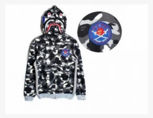 Bape 12201457 Men's Jacket Noctilucent Printing Hoodie - Bape Grey Camo Hoodie