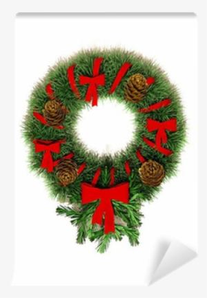 Fotomural Aureola Alrededor De Las Decoraciones De - Green Round Christmas Ornaments