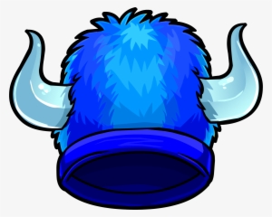 Blue Fuzzy Viking Hat - Club Penguin Blue Viking Helmet