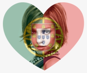 Flag Heart Shaped Portugal With Personalized Picture - Women Synthetic Wigs Brown Mixed Blonde Capless Short