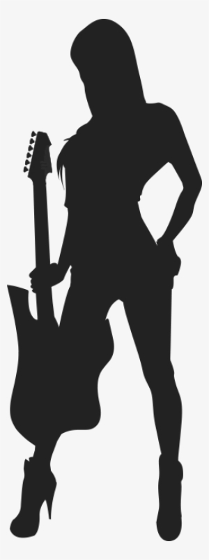 Droneface Guitar Player - Female Guitar Player Silhouette