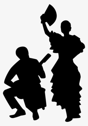 Flamenco Couple Of A Female Dancer And A Male Guitar - Siluetas De Personas Bailando Png