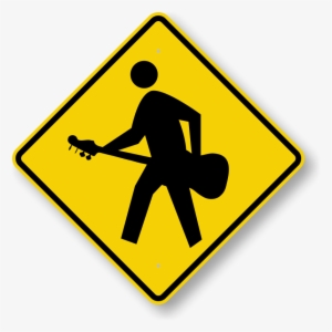 Guitar Player Crossing Sign - Pedestrian Crossing Sign