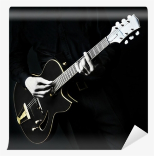 Electric Guitar Guitarist Player On Black Wall Mural - Guitar