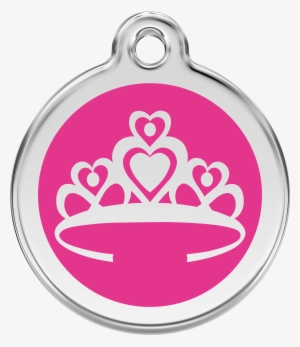 1crhpm, 9330725036970, Image - Red Dingo Crown Cat Id Tag - Hot Pink